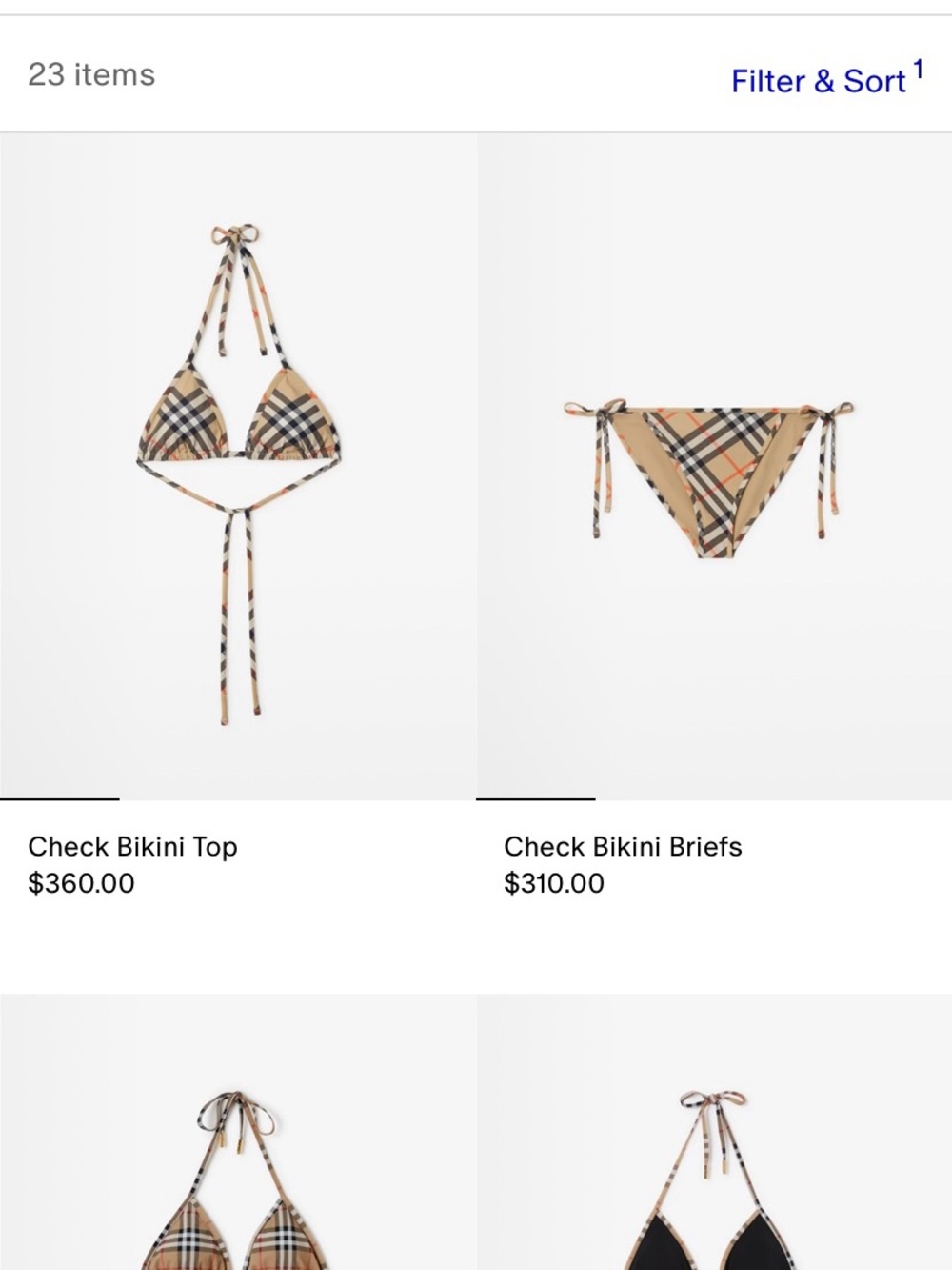 Burberry Beige Navy Red Check Triangle String Bikini AMAZING DEAL!! - Picture 7 of 7